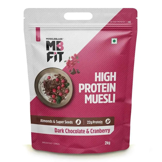 Muscle Blaze High Protein Muesli Dark Chocolate and Cranberry Flavour