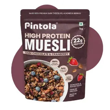 Pintola high protein muesli dark chocolate and cranberry